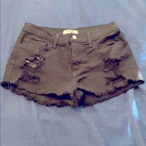 Black cut off jean shorts